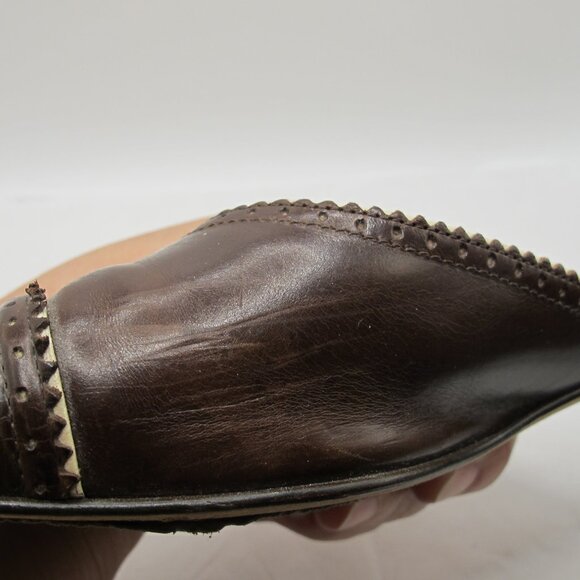 Talbot’s dark brown leather slide with bone stitching detail  8.5N - Picture 8 of 8